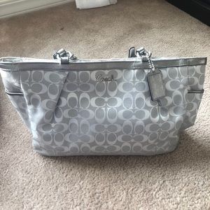 Silver Coach Tote
